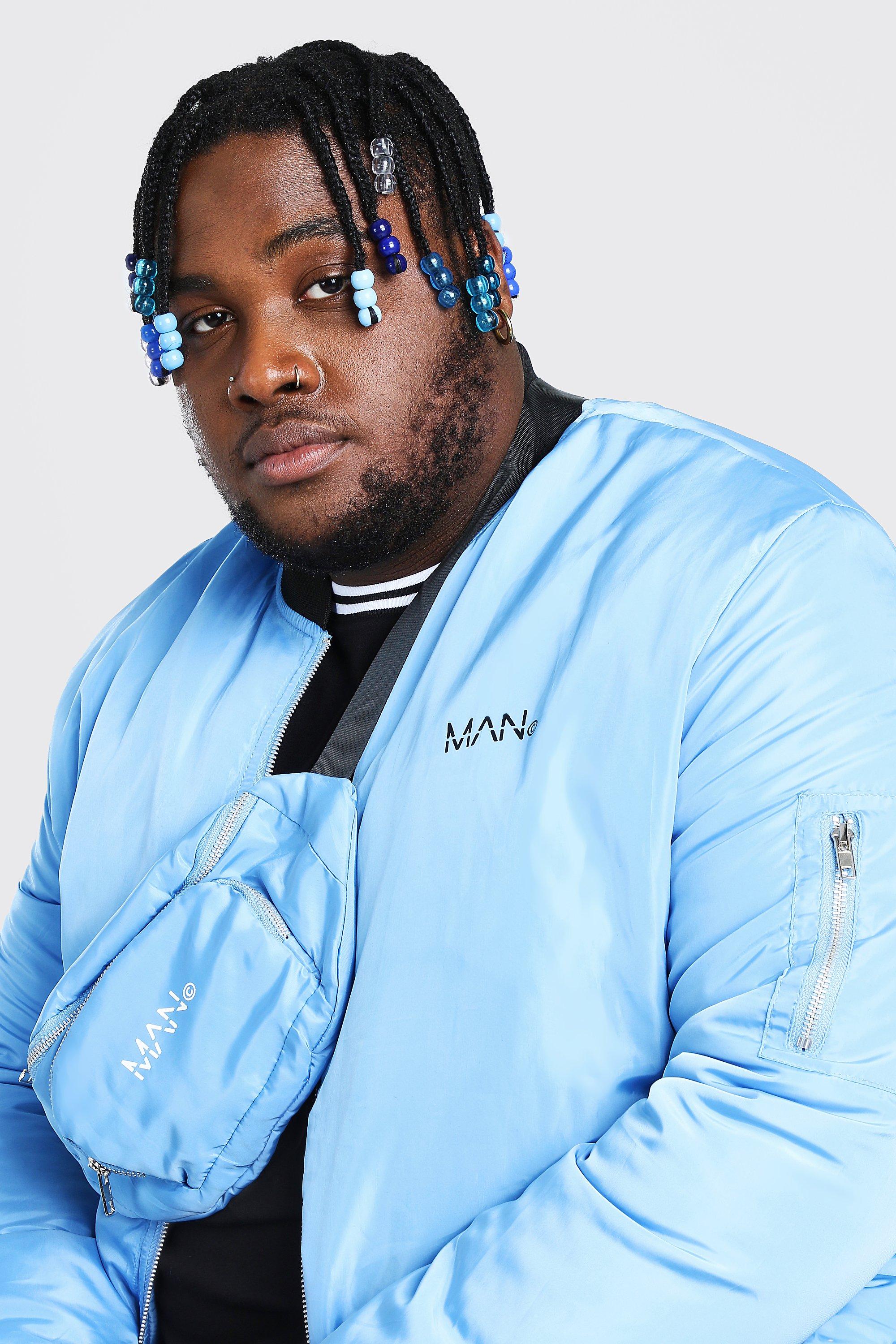 Plus Size Man Bomber And Bum Bag boohoo AU